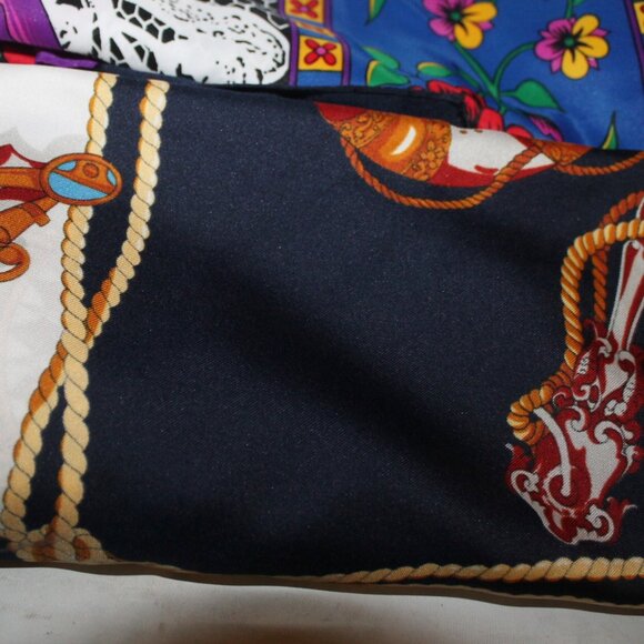 6 Silk Some Hand Rolled Vibrant Designer Look Scarfs Scarves - Picture 5 of 13